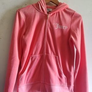 Juicy Couture Coral Velvet  Zip-Up Hoodie